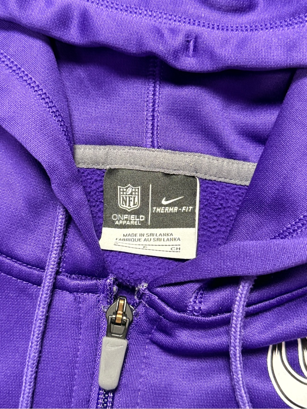 Nike Minnesota Vikings Therma-FIT Full Zip Hoodie Men’s Small Purple NFL - Picture 9 of 11